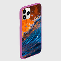 Чехол iPhone 11 Pro матовый Волна и огонь, цвет: 3D-фиолетовый — фото 2