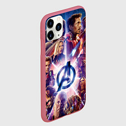 Чехол iPhone 11 Pro матовый Танос и мстители, цвет: 3D-малиновый — фото 2