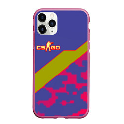 Чехол iPhone 11 Pro матовый Counter strike camo line, цвет: 3D-малиновый