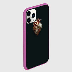 Чехол iPhone 11 Pro матовый Металлическое сердце в стиле стимпанк, цвет: 3D-фиолетовый — фото 2