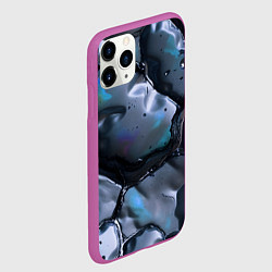 Чехол iPhone 11 Pro матовый Жидкая субстанция серая, цвет: 3D-фиолетовый — фото 2