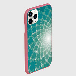 Чехол iPhone 11 Pro матовый Фрактальная абстракция, цвет: 3D-малиновый — фото 2