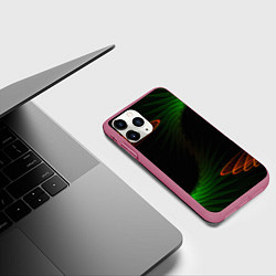Чехол iPhone 11 Pro матовый Оптический дым текстура, цвет: 3D-малиновый — фото 2