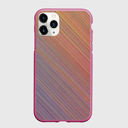 Чехол iPhone 11 Pro матовый Градиент в полоску, цвет: 3D-малиновый
