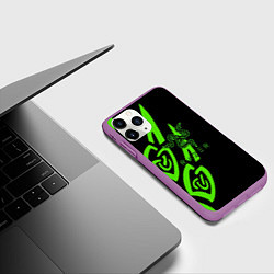 Чехол iPhone 11 Pro матовый Razer лого лес, цвет: 3D-фиолетовый — фото 2