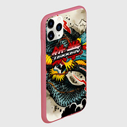 Чехол iPhone 11 Pro матовый Tekken dragon tatoo, цвет: 3D-малиновый — фото 2