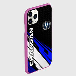 Чехол iPhone 11 Pro матовый Changan - синий спорт, цвет: 3D-фиолетовый — фото 2
