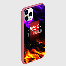 Чехол iPhone 11 Pro матовый Warthunder neon flame, цвет: 3D-малиновый — фото 2
