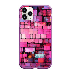 Чехол iPhone 11 Pro матовый Pink bricks, цвет: 3D-фиолетовый