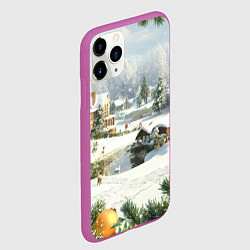 Чехол iPhone 11 Pro матовый Рождественская атмосфсра, цвет: 3D-фиолетовый — фото 2