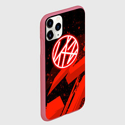 Чехол iPhone 11 Pro матовый Stray kids - красная абстракция, цвет: 3D-малиновый — фото 2