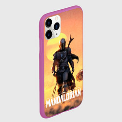 Чехол iPhone 11 Pro матовый Идущий мандалорец, цвет: 3D-фиолетовый — фото 2