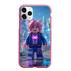 Чехол iPhone 11 Pro матовый Roblox pink hair, цвет: 3D-малиновый