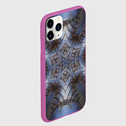 Чехол iPhone 11 Pro матовый Снежинка в космосе, цвет: 3D-фиолетовый — фото 2
