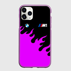 Чехол iPhone 11 Pro матовый BMW flame, цвет: 3D-фиолетовый