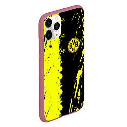 Чехол iPhone 11 Pro матовый Borussia краски текстура, цвет: 3D-малиновый — фото 2