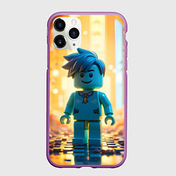Чехол iPhone 11 Pro матовый Роблокс таинственный человечек, цвет: 3D-фиолетовый