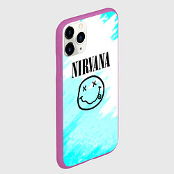 Чехол iPhone 11 Pro матовый Nirvana rock music color, цвет: 3D-фиолетовый — фото 2