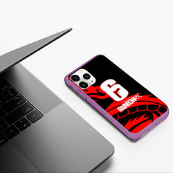 Чехол iPhone 11 Pro матовый Rainbow six dragon fire logo, цвет: 3D-фиолетовый — фото 2