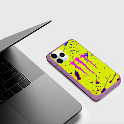 Чехол iPhone 11 Pro матовый Monster energy краски, цвет: 3D-фиолетовый — фото 2