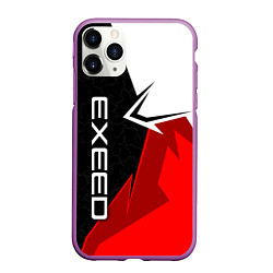 Чехол iPhone 11 Pro матовый Exeed - красно-белый, цвет: 3D-фиолетовый