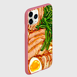 Чехол iPhone 11 Pro матовый Суп рамен, цвет: 3D-малиновый — фото 2