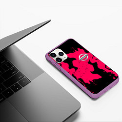 Чехол iPhone 11 Pro матовый Nissan fire pink, цвет: 3D-фиолетовый — фото 2