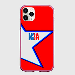 Чехол iPhone 11 Pro матовый NBA star, цвет: 3D-малиновый