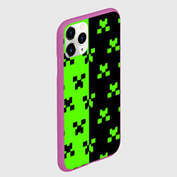 Чехол iPhone 11 Pro матовый Майкрафт стиль текстура, цвет: 3D-фиолетовый — фото 2