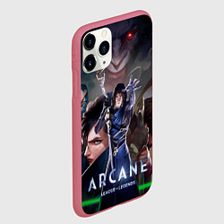 Чехол iPhone 11 Pro матовый Варвик и герои из Аркейн, цвет: 3D-малиновый — фото 2