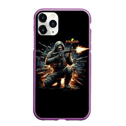 Чехол iPhone 11 Pro матовый Counter Strike - cool stormtrooper, цвет: 3D-фиолетовый