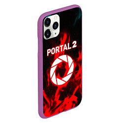 Чехол iPhone 11 Pro матовый Portal flame steel game, цвет: 3D-фиолетовый — фото 2