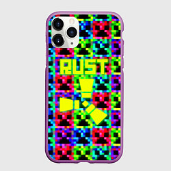 Чехол iPhone 11 Pro матовый Minecraft x rust, цвет: 3D-фиолетовый