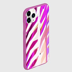 Чехол iPhone 11 Pro матовый Бело-розовая абстракция, цвет: 3D-фиолетовый — фото 2