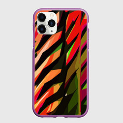 Чехол iPhone 11 Pro матовый Красно-чёрная абстракция, цвет: 3D-фиолетовый