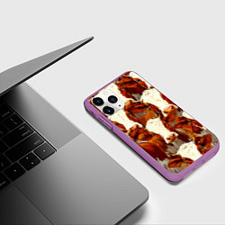 Чехол iPhone 11 Pro матовый Рыжие коровки, цвет: 3D-фиолетовый — фото 2