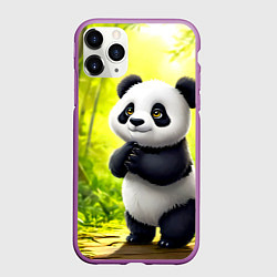 Чехол iPhone 11 Pro матовый Пандочка, цвет: 3D-фиолетовый