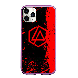 Чехол iPhone 11 Pro матовый Linkin park краски всплеск текстура, цвет: 3D-фиолетовый