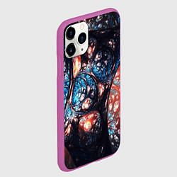 Чехол iPhone 11 Pro матовый Абстрактные фракталы узор, цвет: 3D-фиолетовый — фото 2