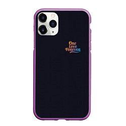 Чехол iPhone 11 Pro матовый One love forever, цвет: 3D-фиолетовый