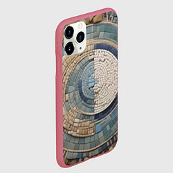 Чехол iPhone 11 Pro матовый Каменная мозаика, цвет: 3D-малиновый — фото 2