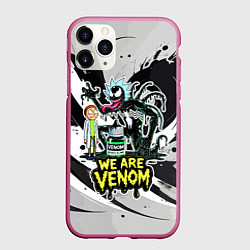 Чехол iPhone 11 Pro матовый Rick-Venom and Morty - meme, цвет: 3D-малиновый