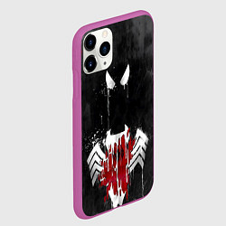 Чехол iPhone 11 Pro матовый Человек паук и веном, цвет: 3D-фиолетовый — фото 2