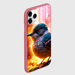 Чехол iPhone 11 Pro матовый Кукушка в искрах, цвет: 3D-малиновый — фото 2