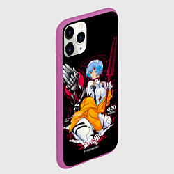 Чехол iPhone 11 Pro матовый Рей Аянами и копье - Евангелион, цвет: 3D-фиолетовый — фото 2