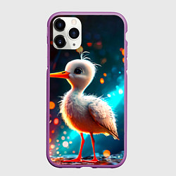Чехол iPhone 11 Pro матовый Аистенок, цвет: 3D-фиолетовый