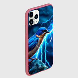 Чехол iPhone 11 Pro матовый Ласточка в грозу, цвет: 3D-малиновый — фото 2