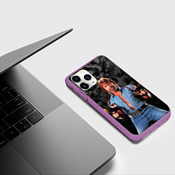 Чехол iPhone 11 Pro матовый Чак стреляет с узи, цвет: 3D-фиолетовый — фото 2
