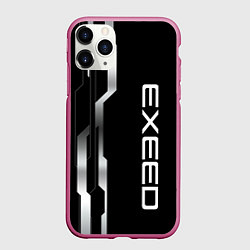 Чехол iPhone 11 Pro матовый Exeed - металлические полосы, цвет: 3D-малиновый