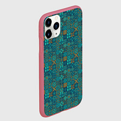 Чехол iPhone 11 Pro матовый Узор из плиток, цвет: 3D-малиновый — фото 2